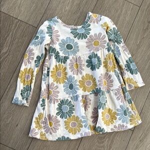 Little co organic Floral Long Sleeve Dress toddler girls size 3T